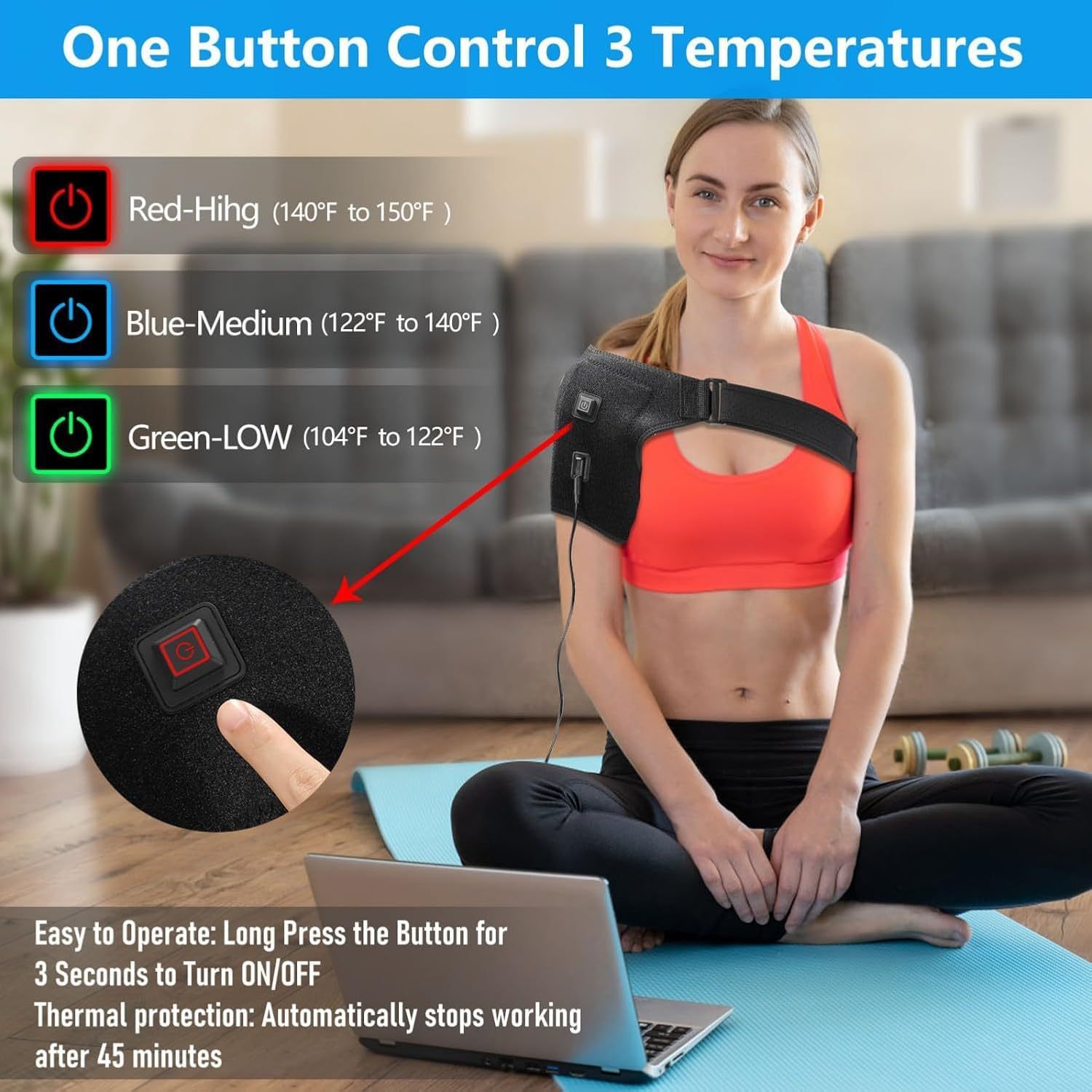 Heated Shoulder Neck And Joint Pain Relief Pad