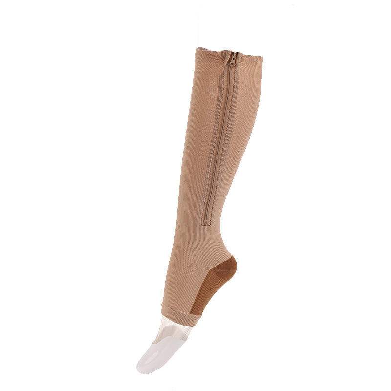 Sports Toe Zippered Compression Socks