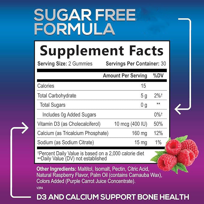 Calcium and D3 Sugar Free Gummies